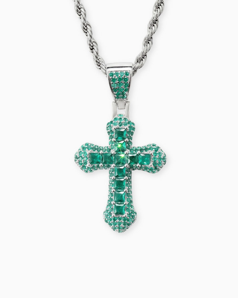 EMERALD CROSS PENDANT.