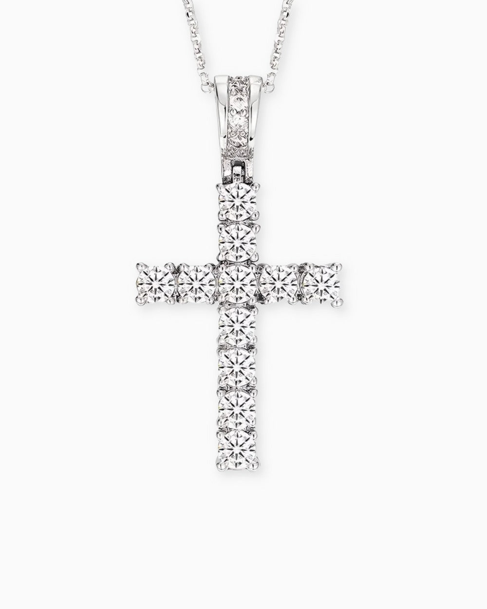 MOISSANITE CROSS PENDANT.