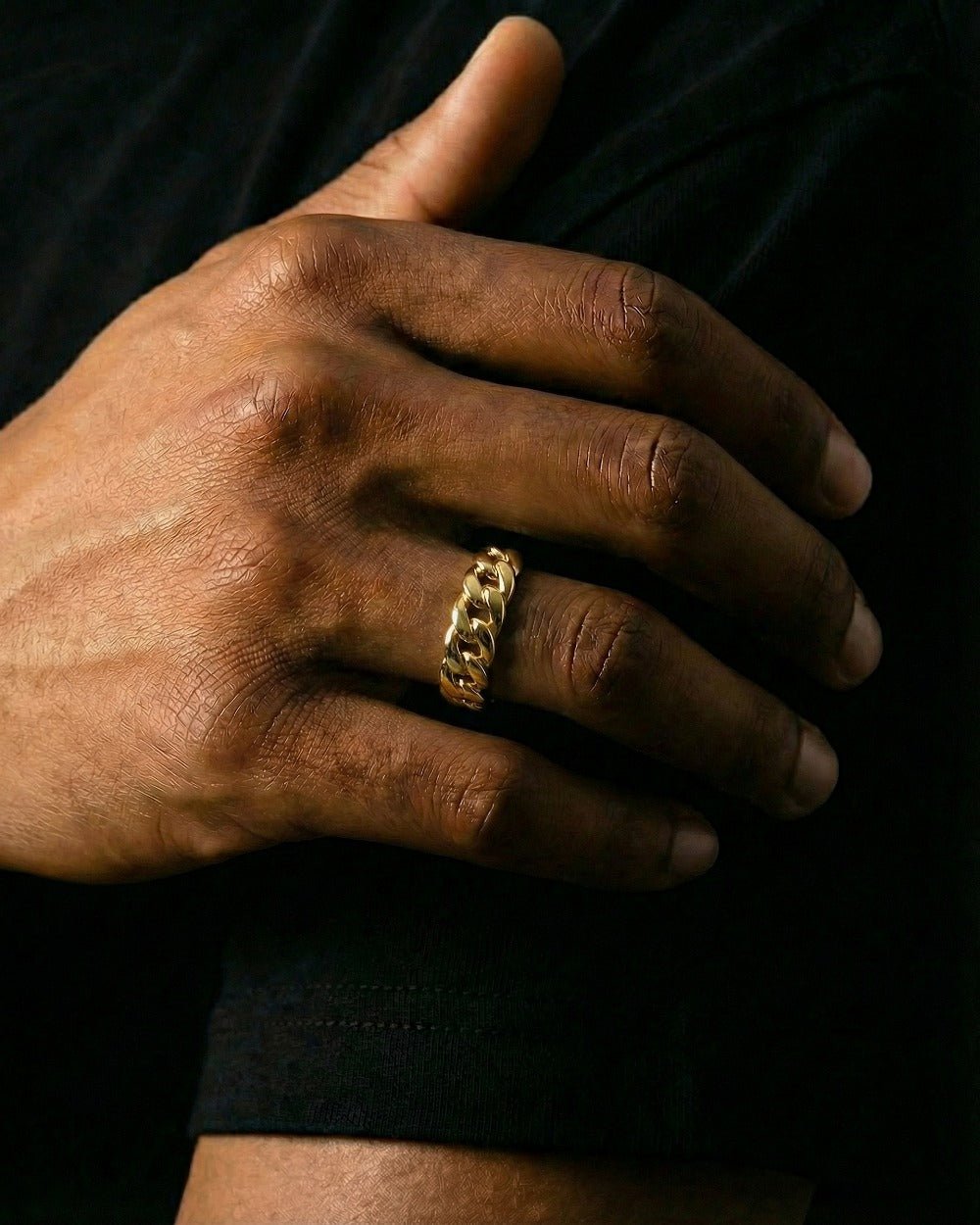 CLEAN CUBAN RING. - GOLD - Drippy Amsterdam