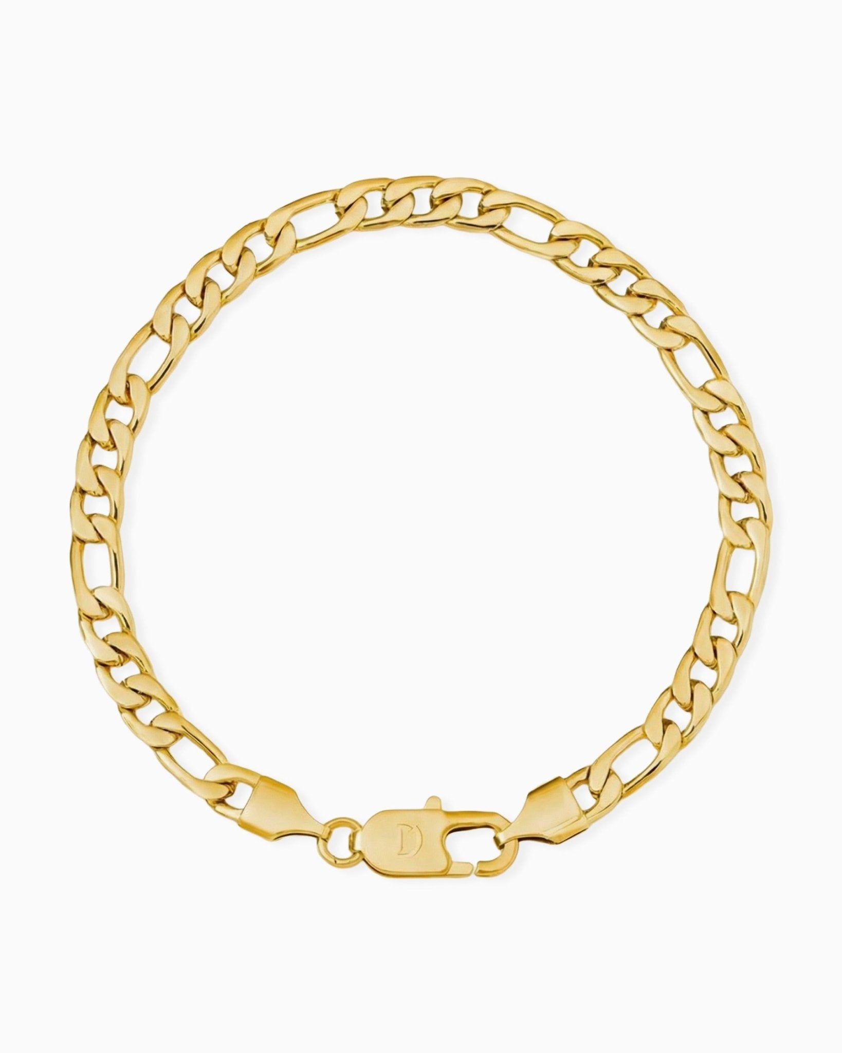 CLEAN FIGARO BRACELET. - 5MM GOLD - Drippy Amsterdam