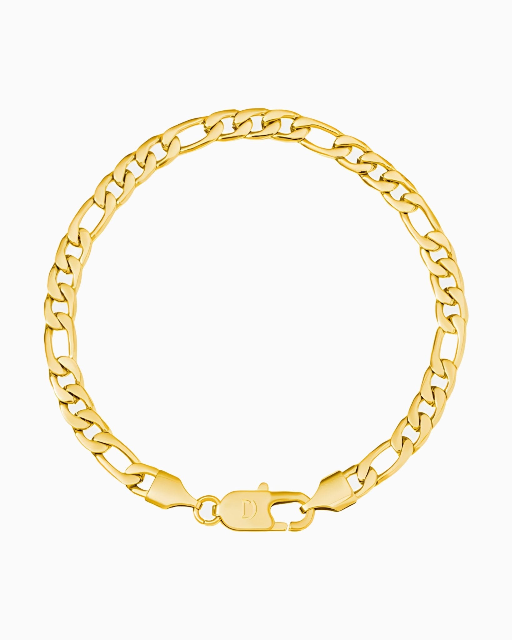 CLEAN FIGARO BRACELET. - 5MM GOLD - Drippy Amsterdam