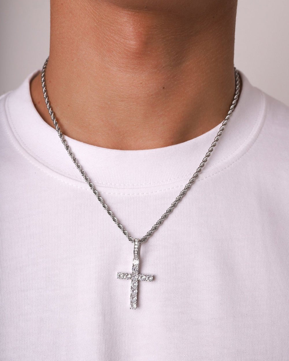 CROSS PIECE PENDANT. - WHITE GOLD - Drippy Amsterdam