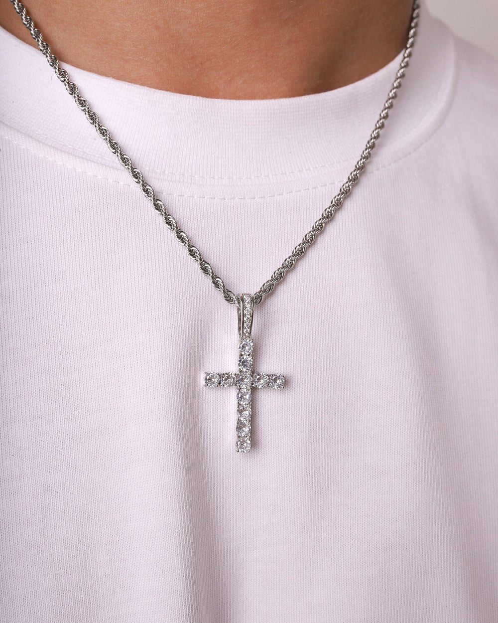 CROSS PIECE PENDANT. - WHITE GOLD - Drippy Amsterdam