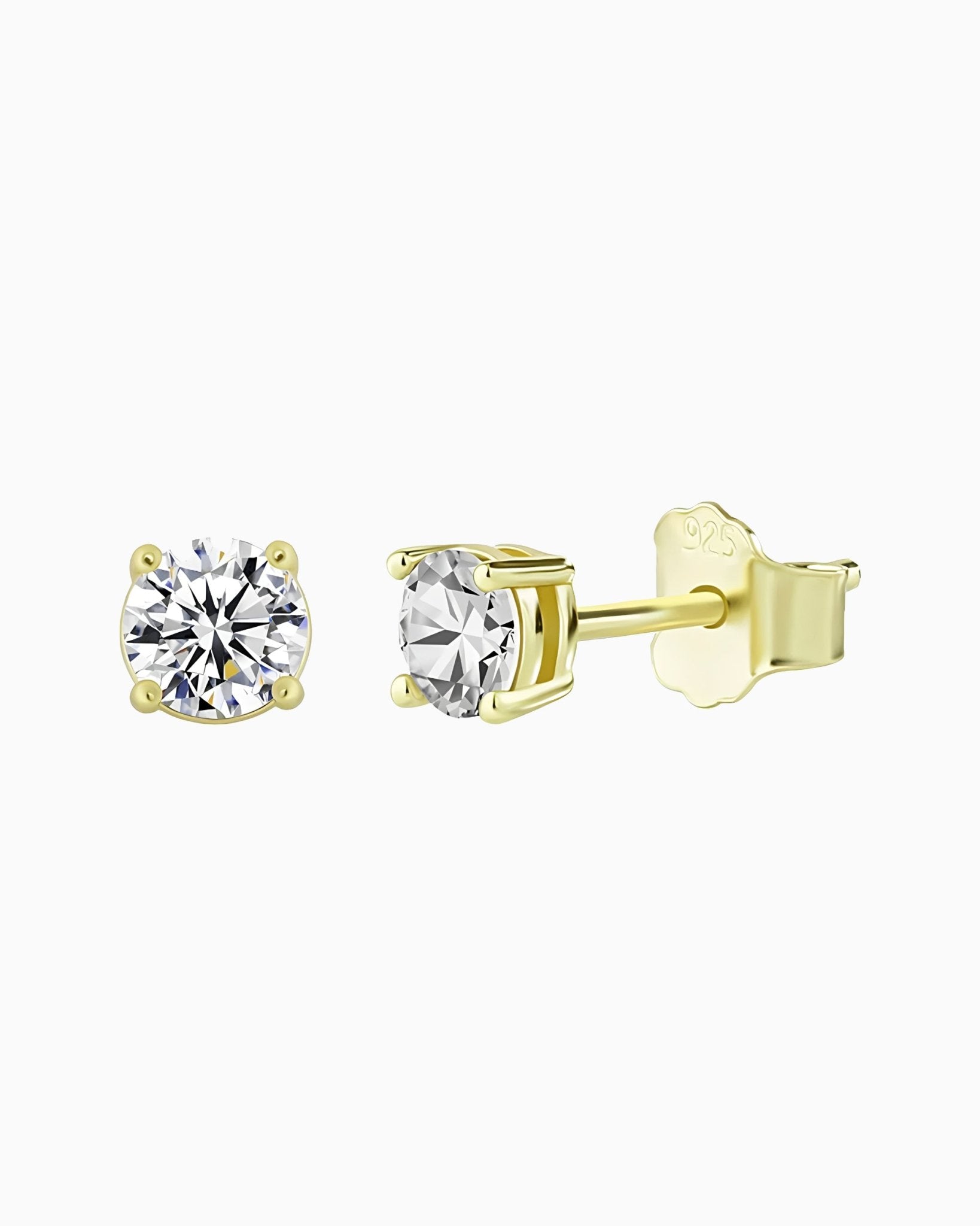 MOISSANITE DIAMOND STUDS. - 5MM - Drippy Amsterdam