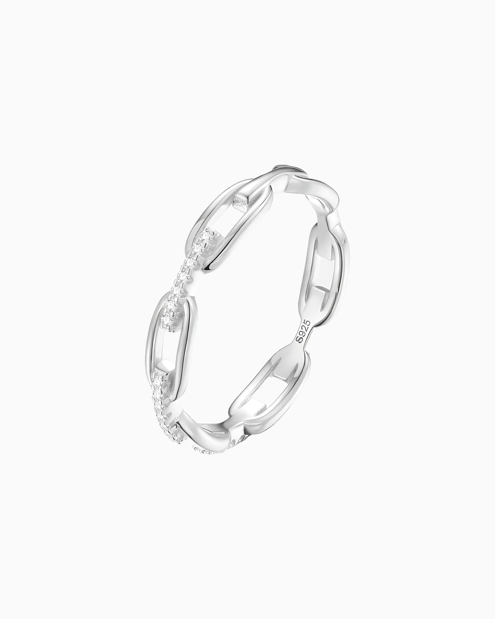 MOISSANITE ICED CHAIN RING. - Drippy Amsterdam