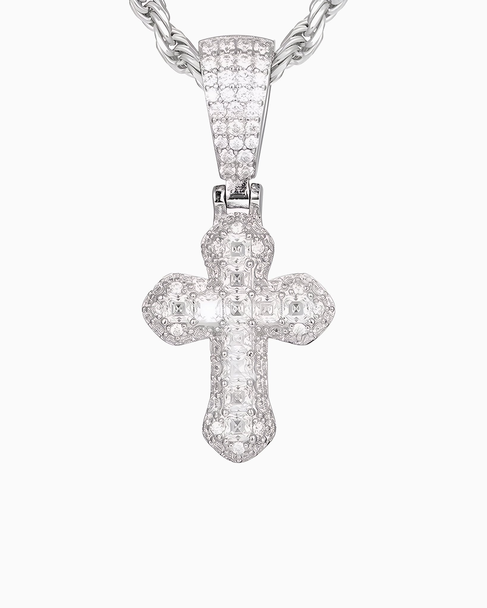 MOISSANITE LATIN CROSS PENDANT. - Drippy Amsterdam
