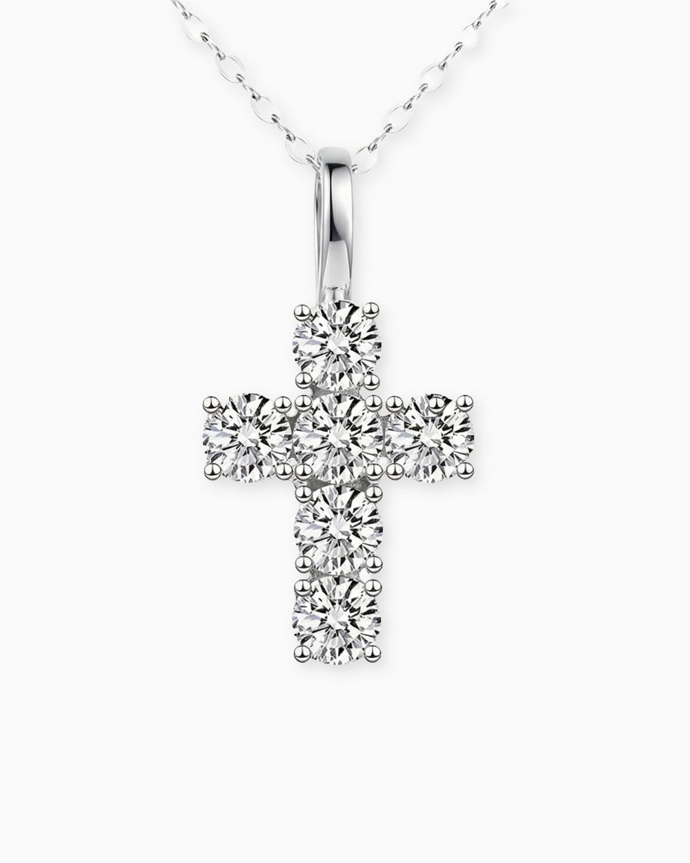 MOISSANITE MICRO CROSS PENDANT. - WHITE GOLD | Drippy Amsterdam