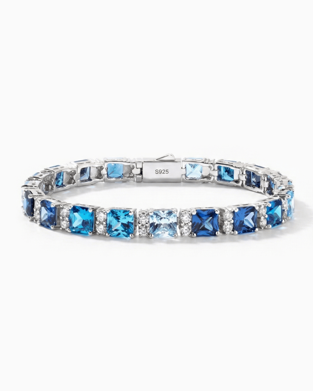 MOISSANITE OCEAN BLUE STONES BRACELET. - Drippy Amsterdam