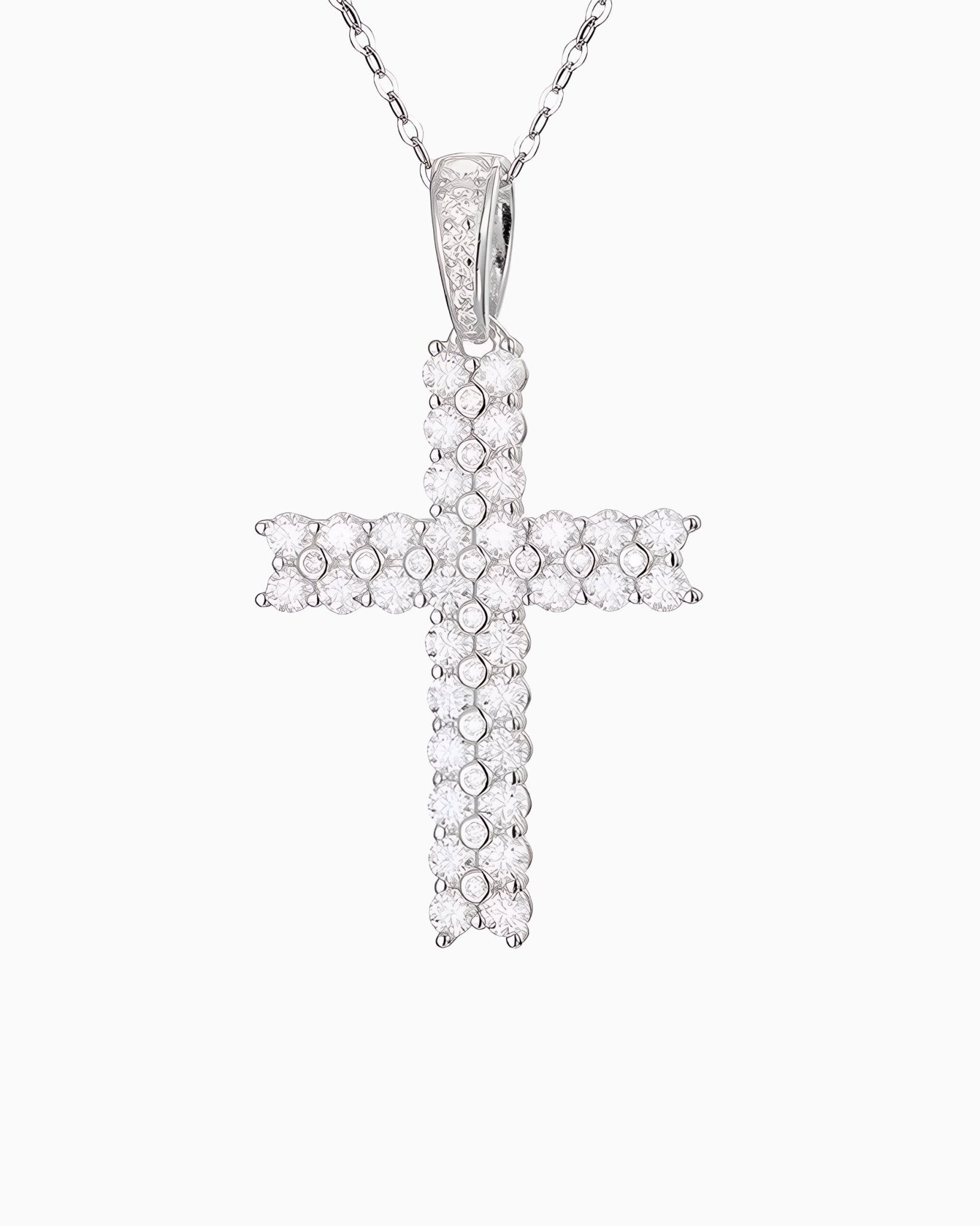 MOISSANITE PAVED CROSS PENDANT. - Drippy Amsterdam
