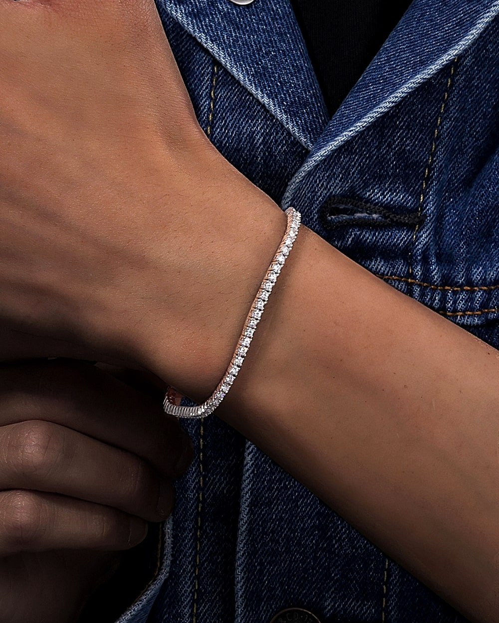 MOISSANITE TENNIS BRACELET. - 2MM WHITE GOLD - Drippy Amsterdam