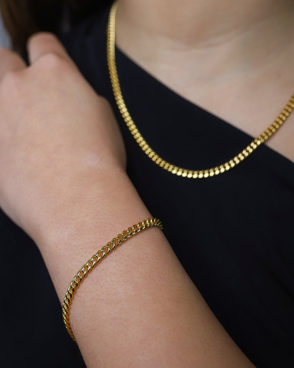 CLEAN CUBANA BRACELET. - 4MM 18K GOLD - Drippy Amsterdam