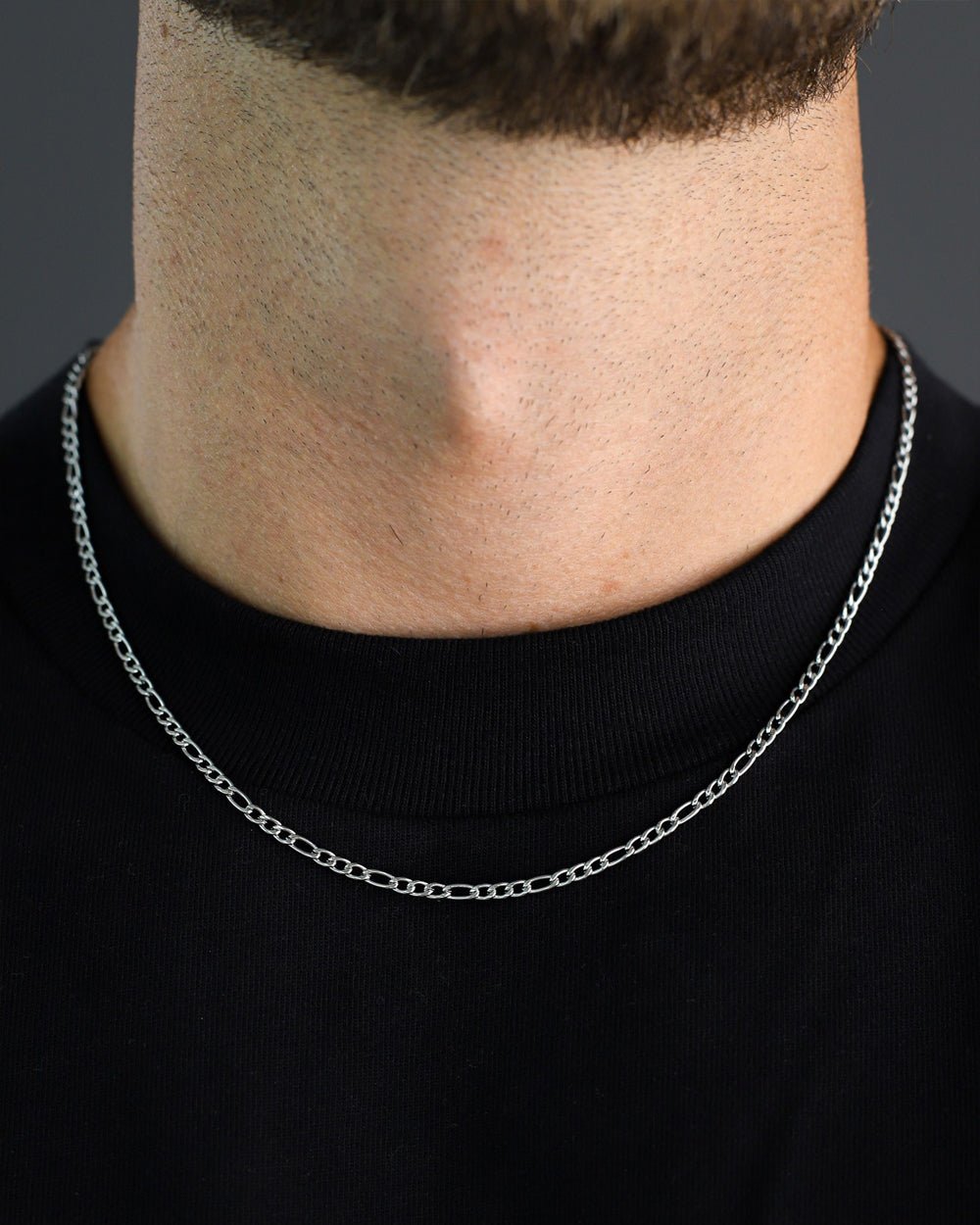 CLEAN FIGARO CHAIN. - 3MM WHITE GOLD - Drippy Amsterdam