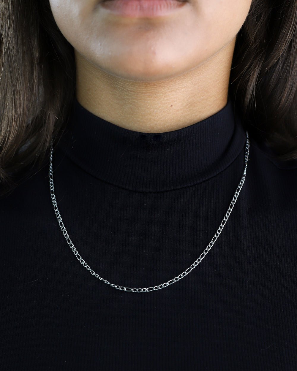 CLEAN FIGARO CHAIN. - 3MM WHITE GOLD - Drippy Amsterdam