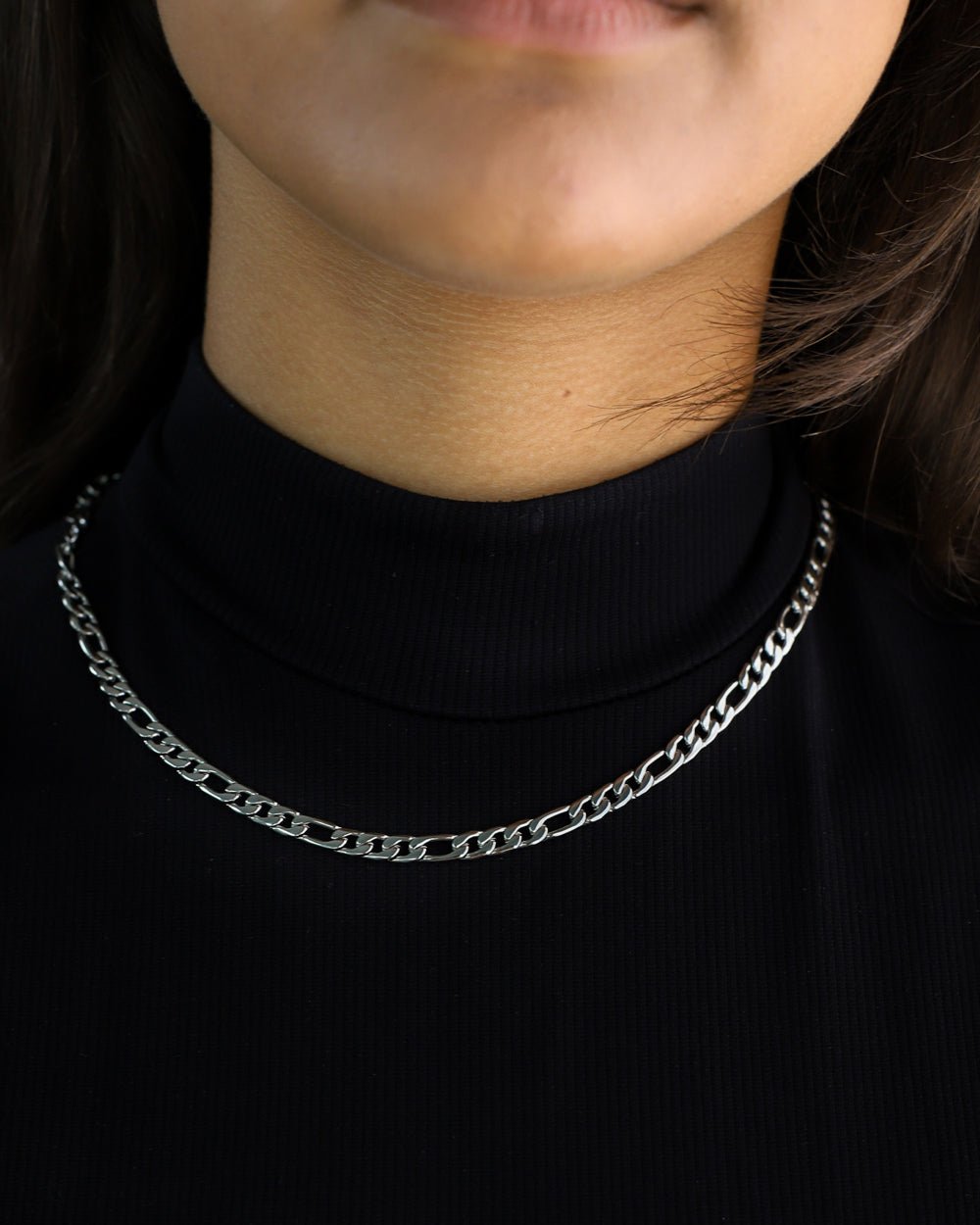 CLEAN FIGARO CHAIN. - 5MM WHITE GOLD - Drippy Amsterdam