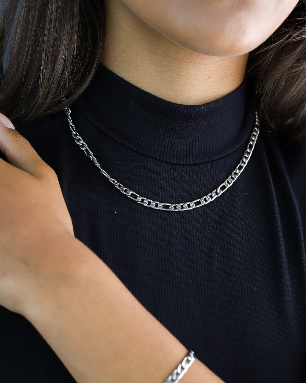 CLEAN FIGARO CHAIN. - 5MM WHITE GOLD - Drippy Amsterdam