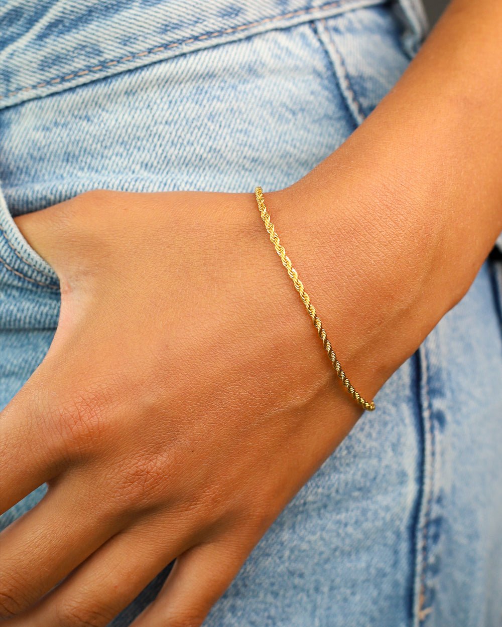 CLEAN ROPE BRACELET. - 2MM 18K GOLD - Drippy Amsterdam