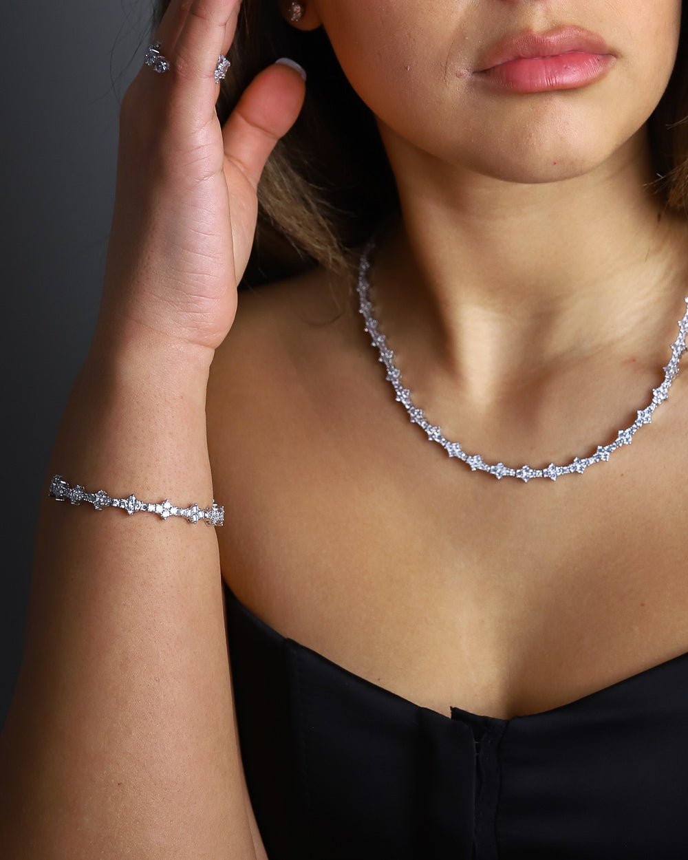 HONEYCOMB BRACELET. - 3MM WHITE GOLD - Drippy Amsterdam