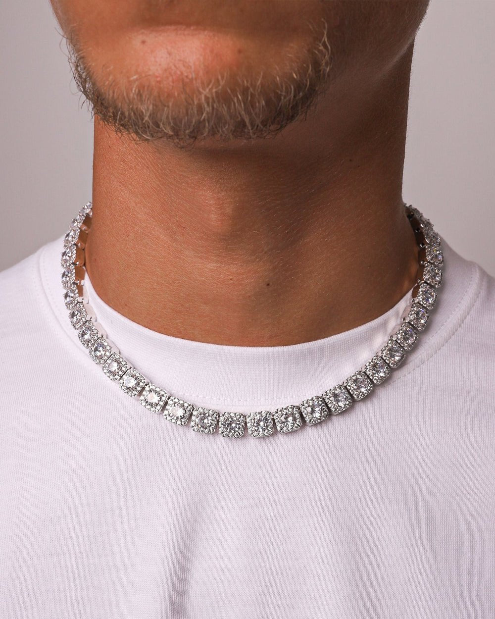 ICED CLUSTERED CHAIN. - WHITE GOLD - Drippy Amsterdam