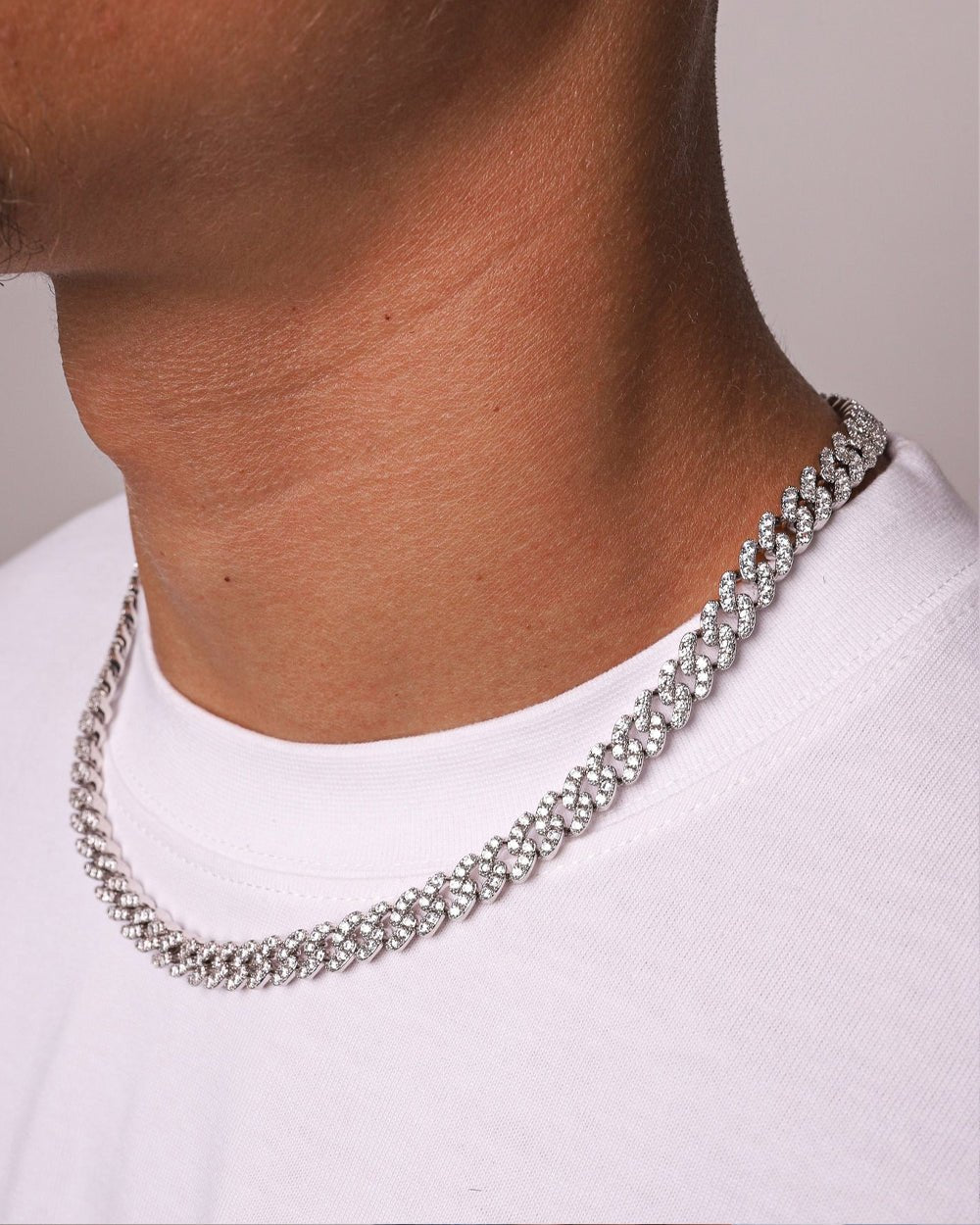 ICY CUBANA CHAIN. - 8MM WHITE GOLD - Drippy Amsterdam