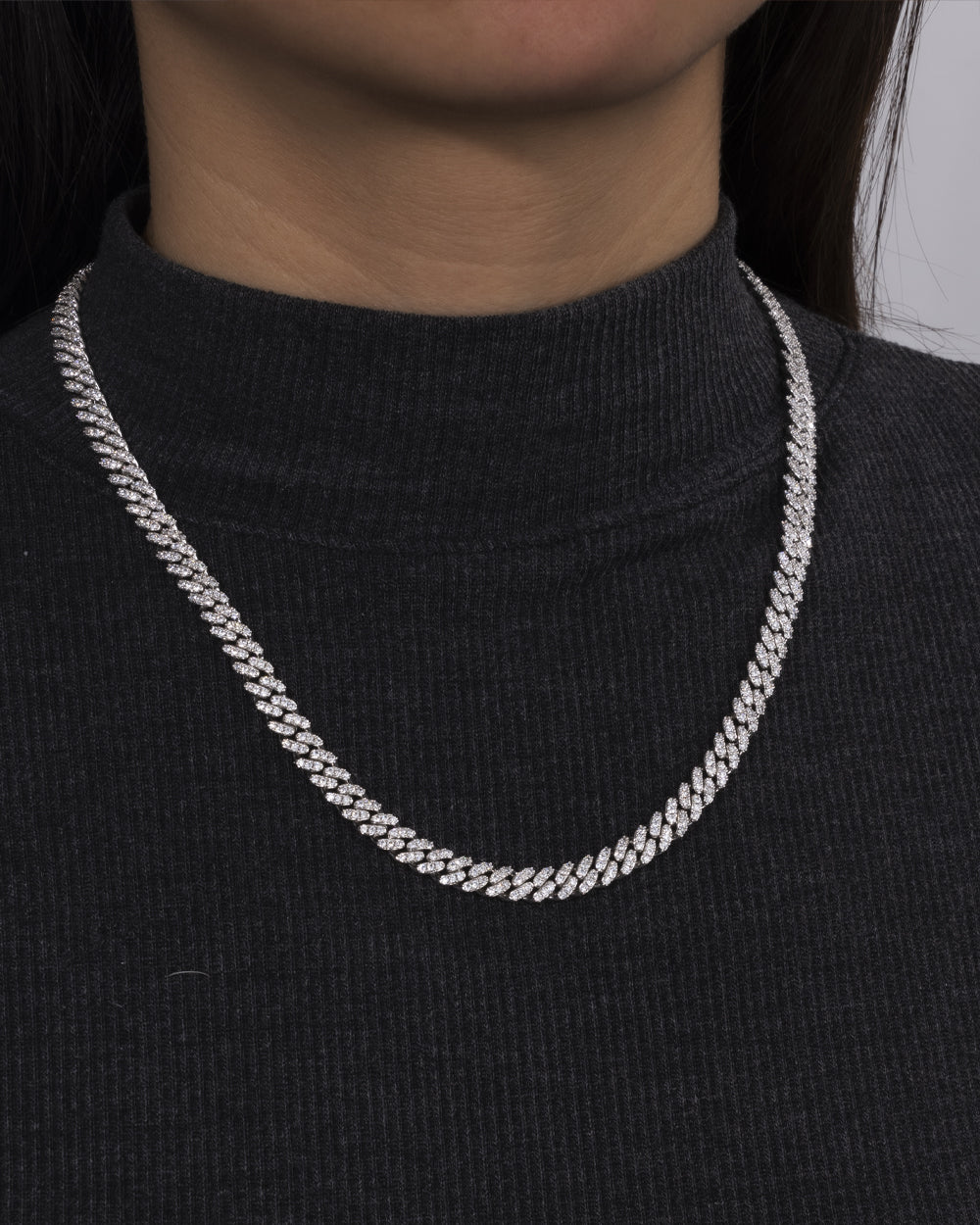 MOISSANITE CUBAN CHAIN. - 6MM WHITE GOLD - Drippy Amsterdam