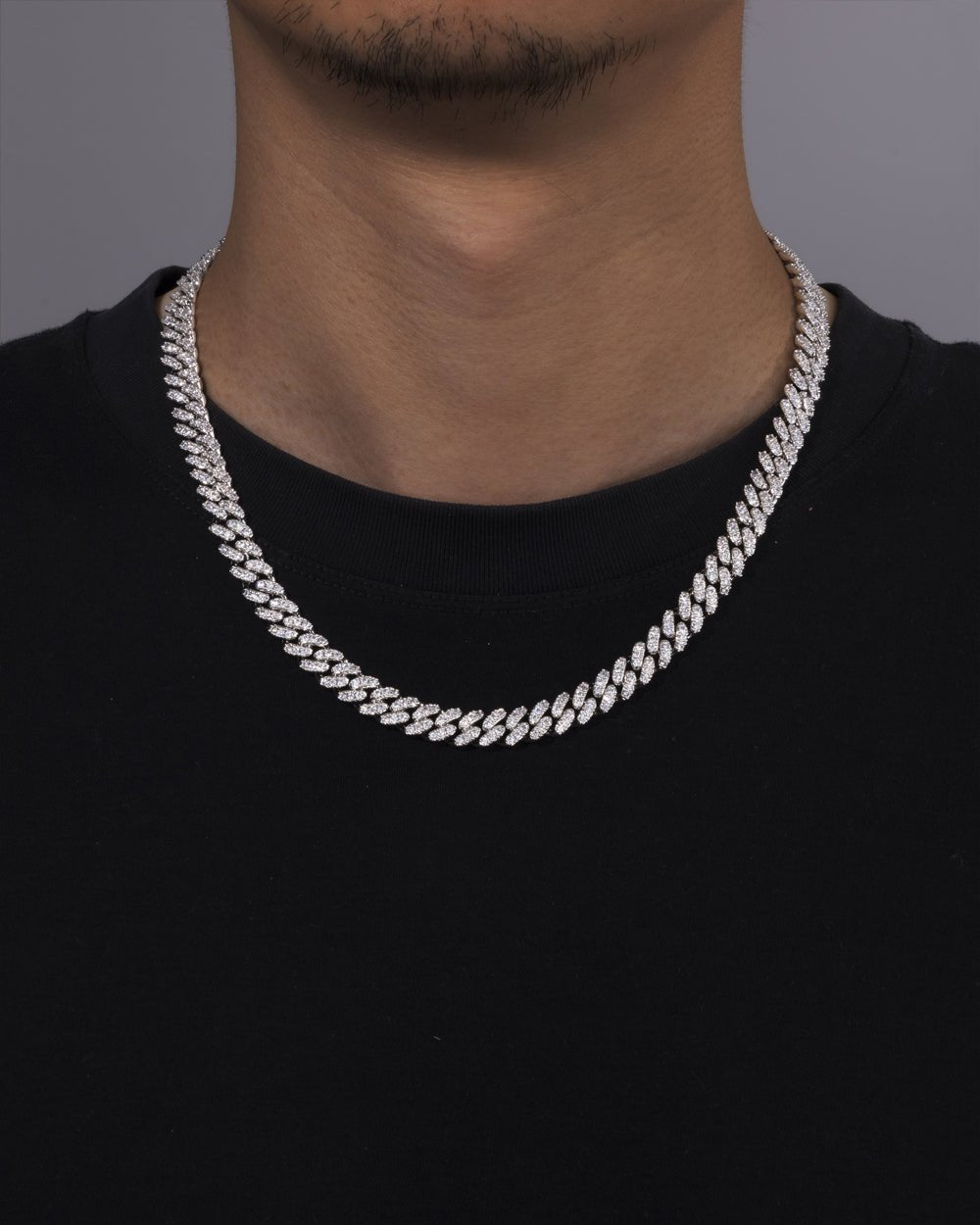 MOISSANITE CUBAN CHAIN. - 8MM WHITE GOLD - Drippy Amsterdam