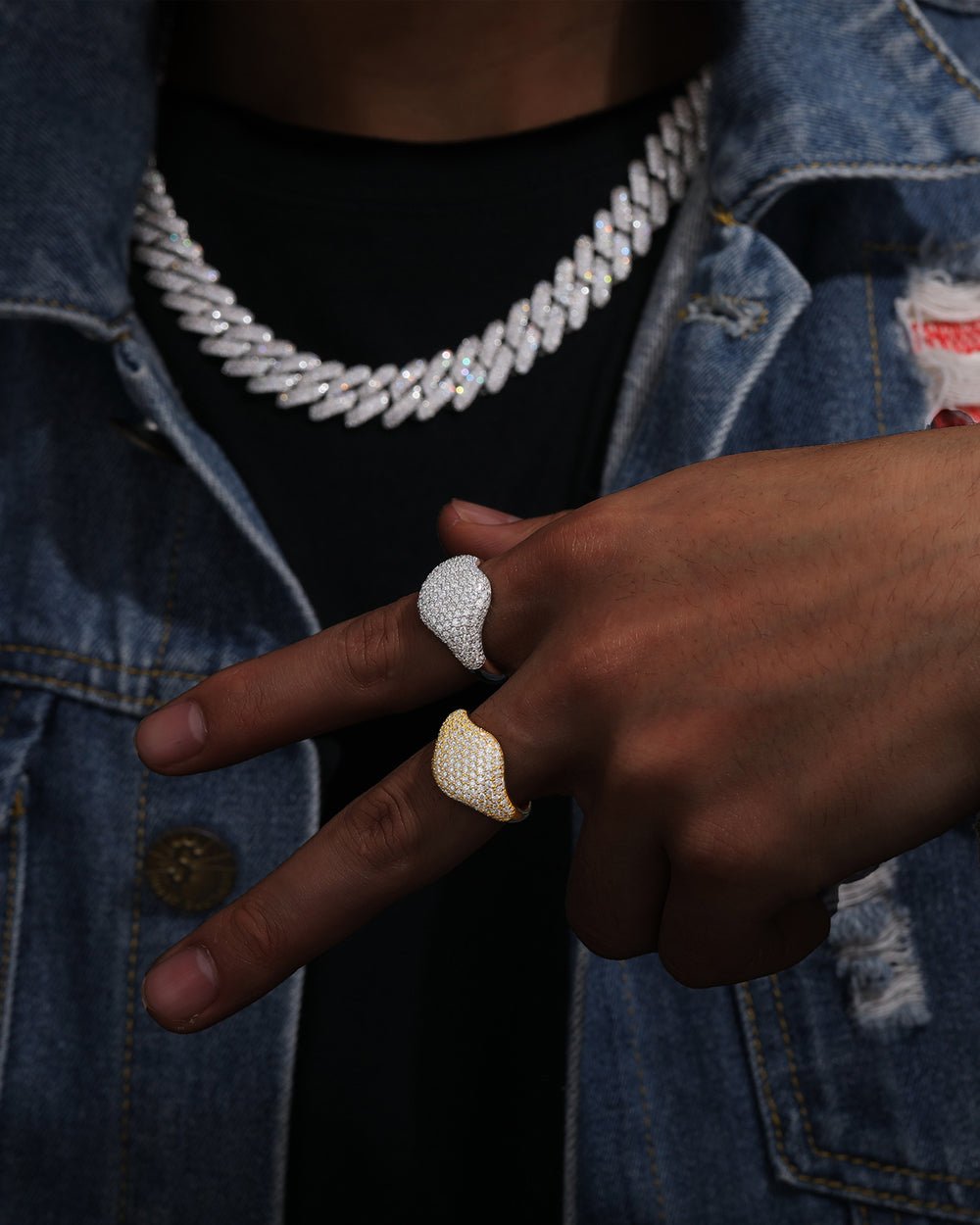 MOISSANITE STATEMENT RING. - WHITE GOLD - Drippy Amsterdam