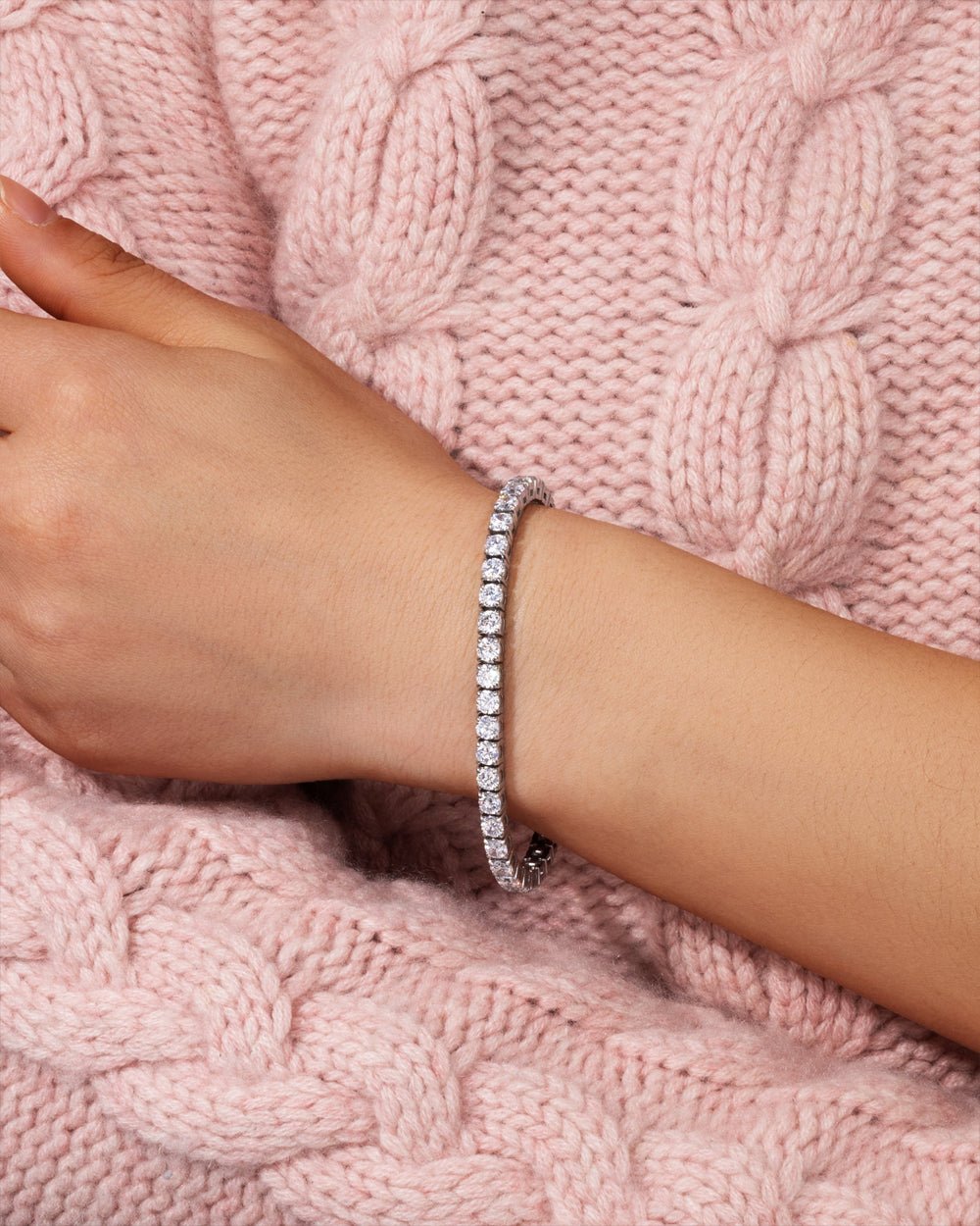 MOISSANITE TENNIS BRACELET. - 4MM WHITE GOLD - Drippy Amsterdam