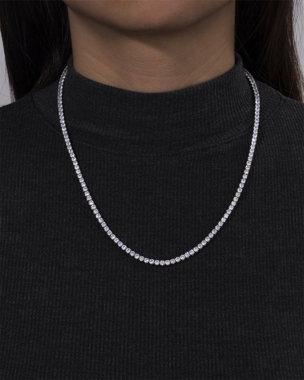 MOISSANITE TENNIS CHAIN. - 3MM WHITE GOLD - Drippy Amsterdam