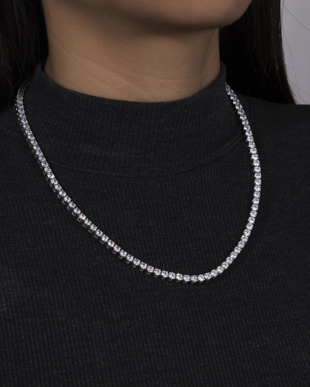 MOISSANITE TENNIS CHAIN. - 4MM WHITE GOLD - Drippy Amsterdam