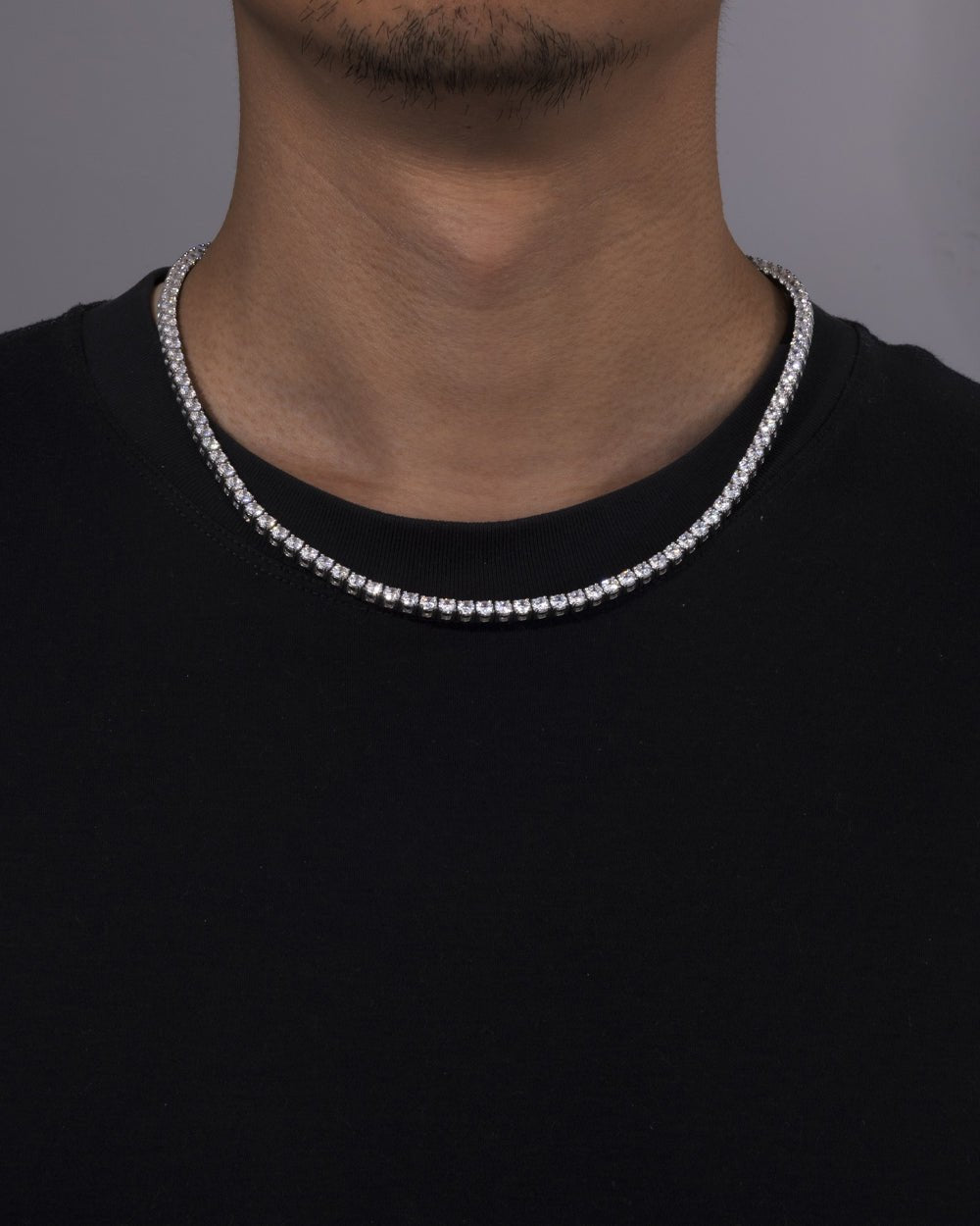 MOISSANITE TENNIS CHAIN. - 4MM WHITE GOLD - Drippy Amsterdam