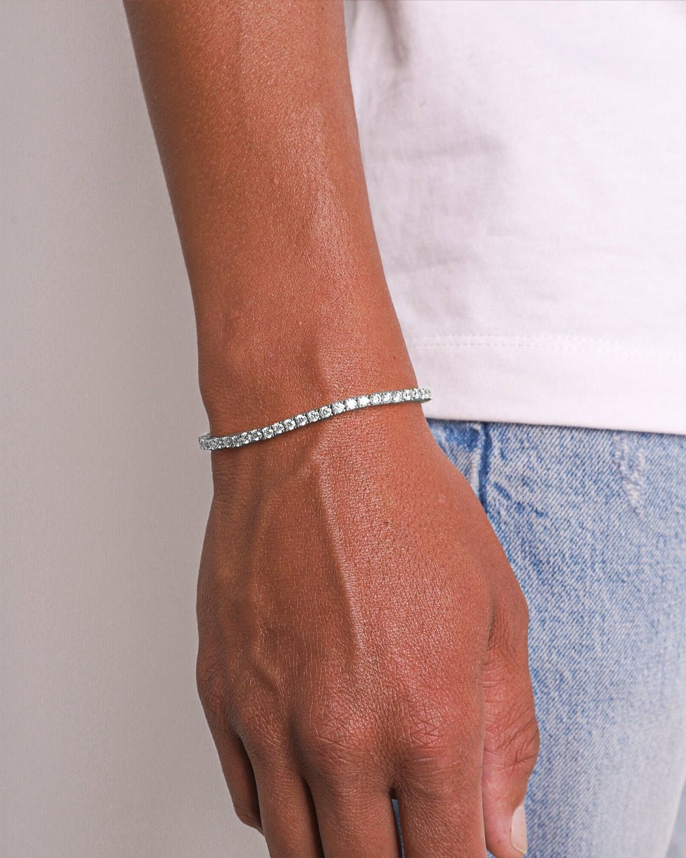 TENNISBOY BRACELET. - 3MM WHITE GOLD - Drippy Amsterdam