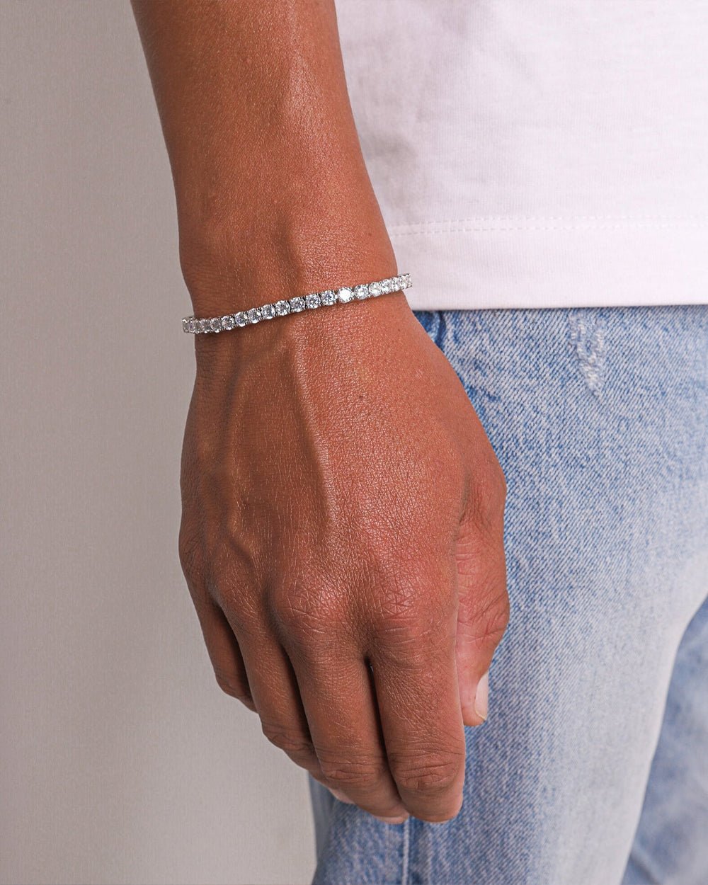 TENNISBOY BRACELET. - 4MM WHITE GOLD - Drippy Amsterdam