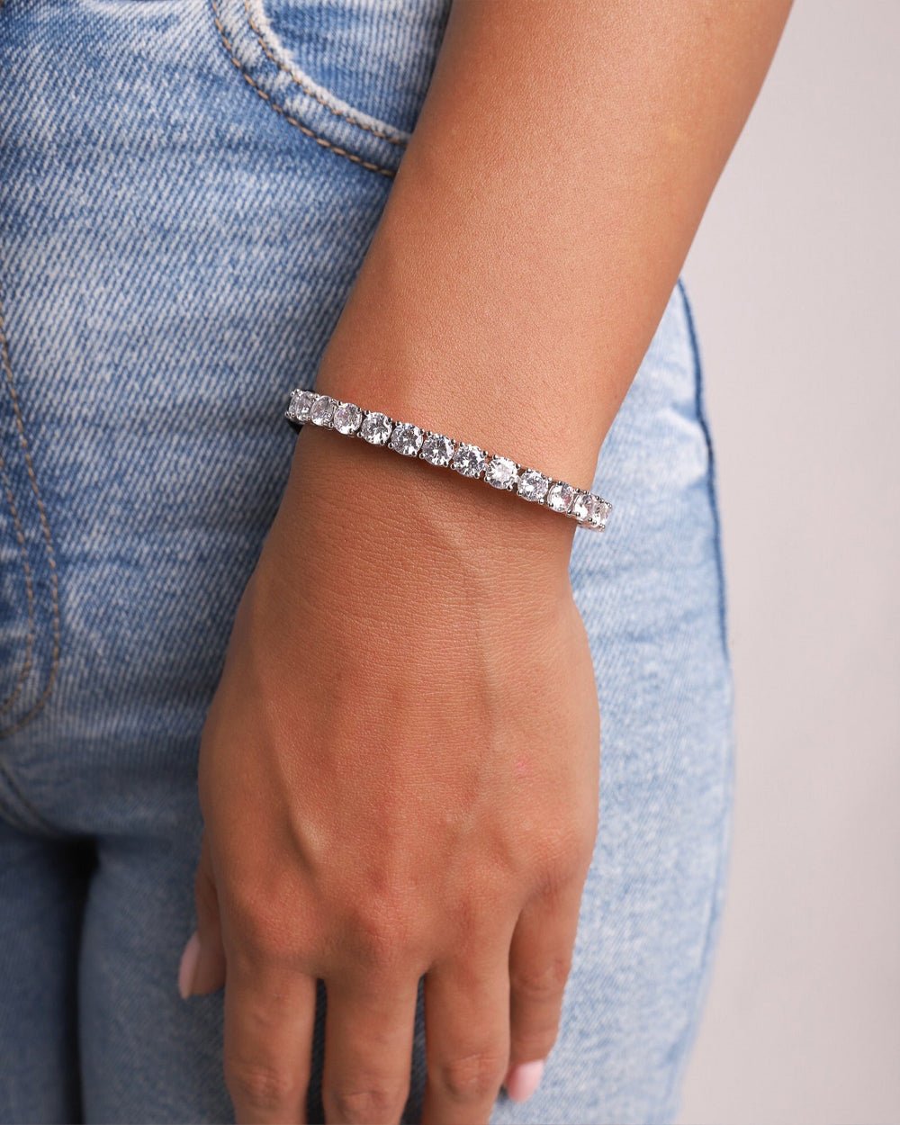 TENNISBOY BRACELET. - 5MM WHITE GOLD - Drippy Amsterdam