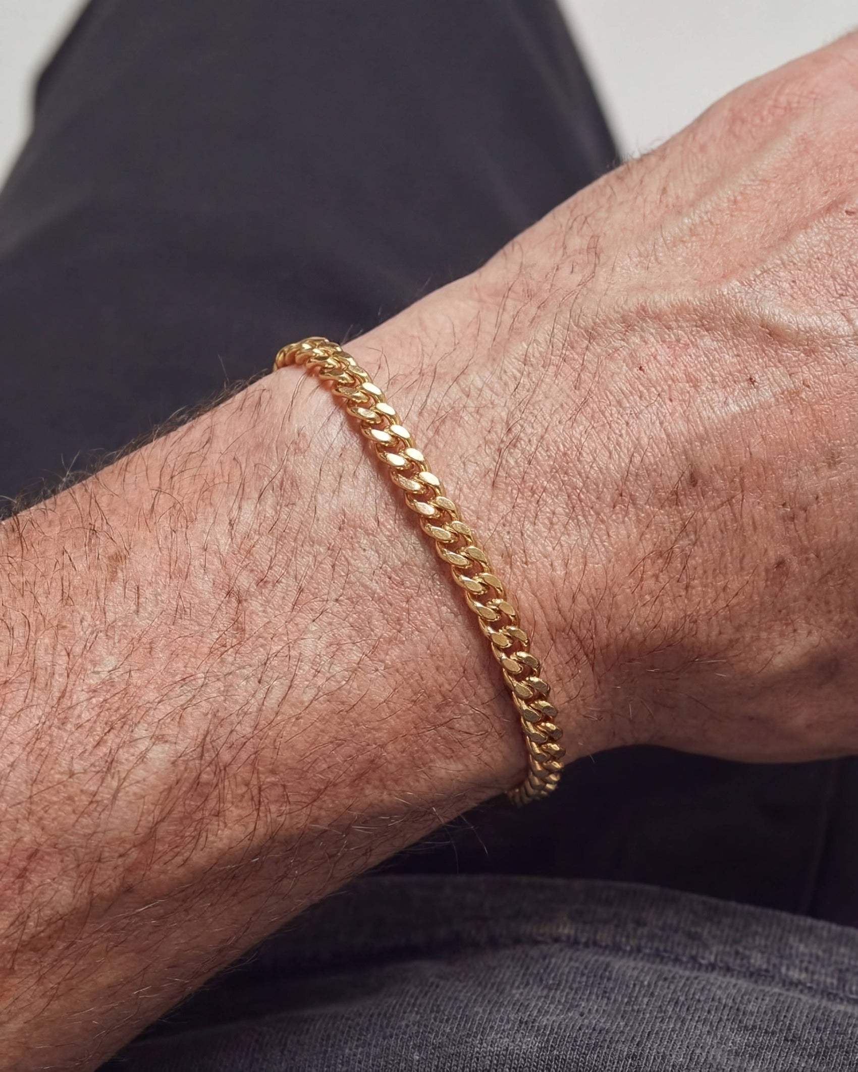 CLEAN CUBANA BRACELET. - 4MM GOLD