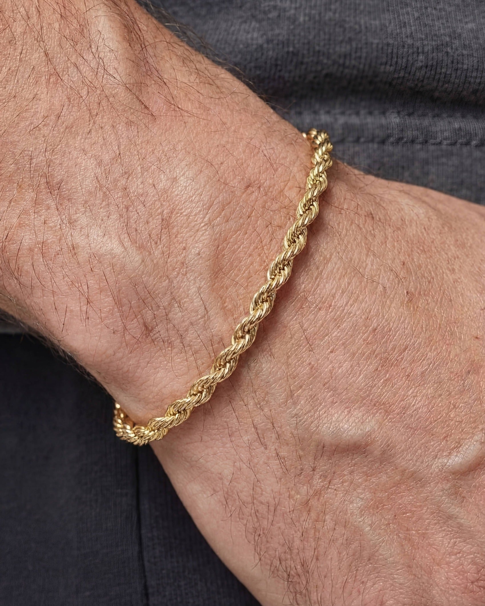 CLEAN ROPE BRACELET. - 3MM GOLD