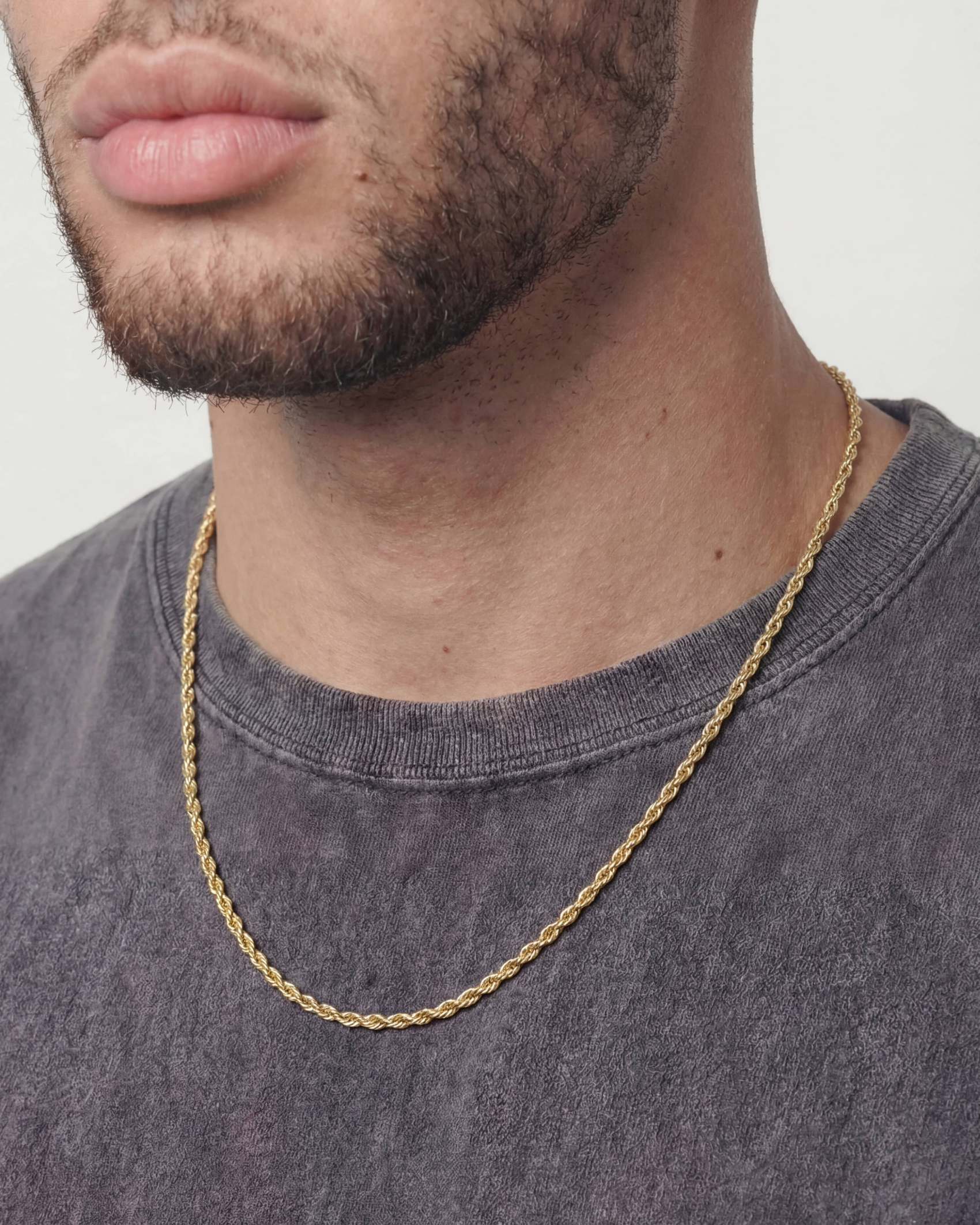 CLEAN ROPE CHAIN. - 3MM GOLD
