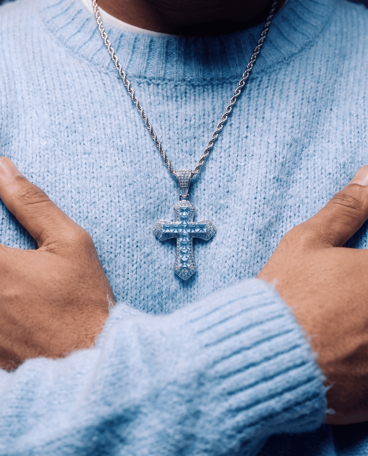 BLUE CROSS PENDANT. - 925 - Drippy Amsterdam