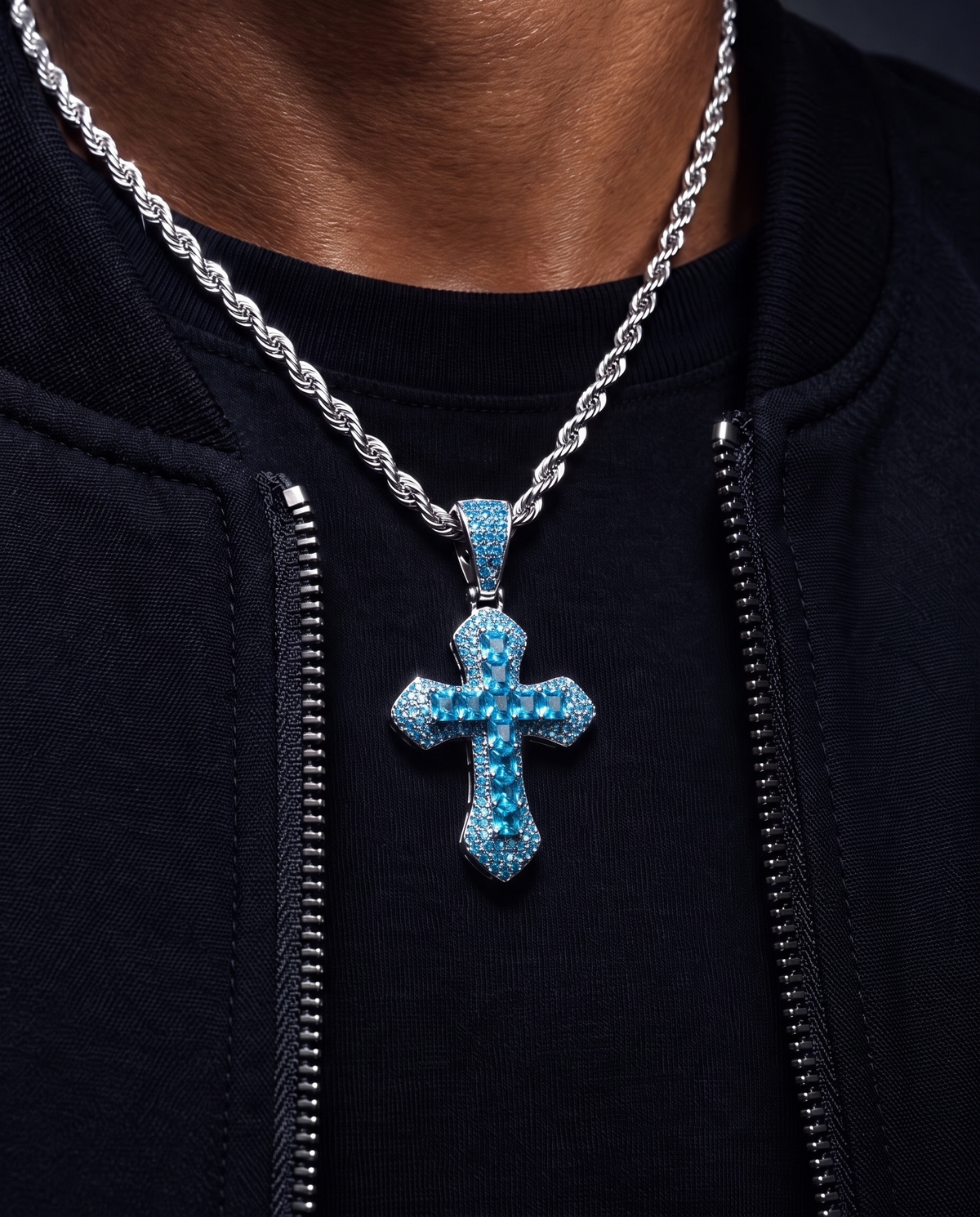 BLUE CROSS PENDANT. - 925 - Drippy Amsterdam