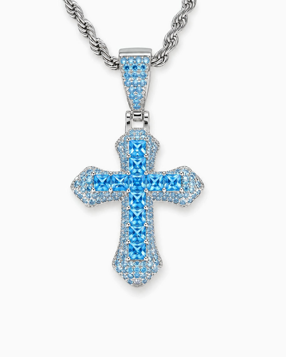 BLUE CROSS PENDANT. - 925