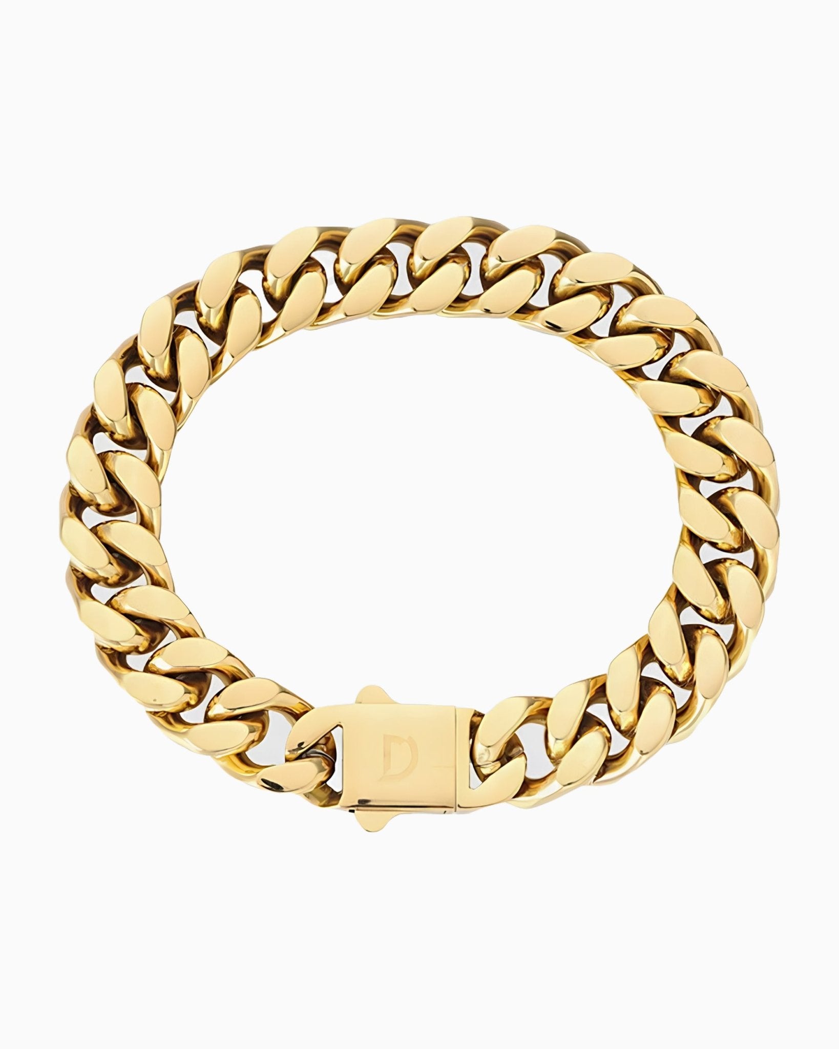 CLEAN BOXED CUBANA BRACELET. - 11MM GOLD - Drippy Amsterdam