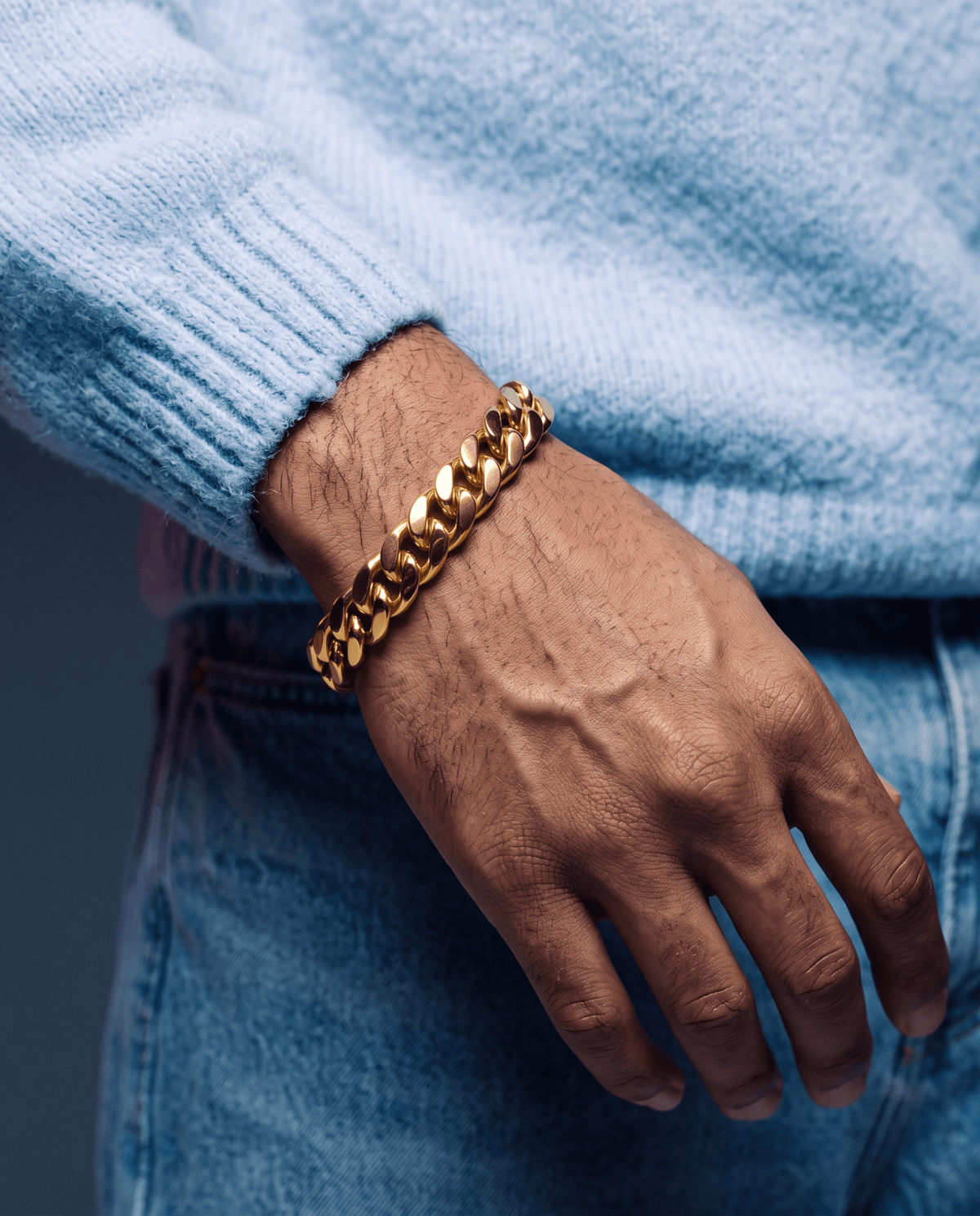 CLEAN BOXED CUBANA BRACELET. - 11MM GOLD - Drippy Amsterdam