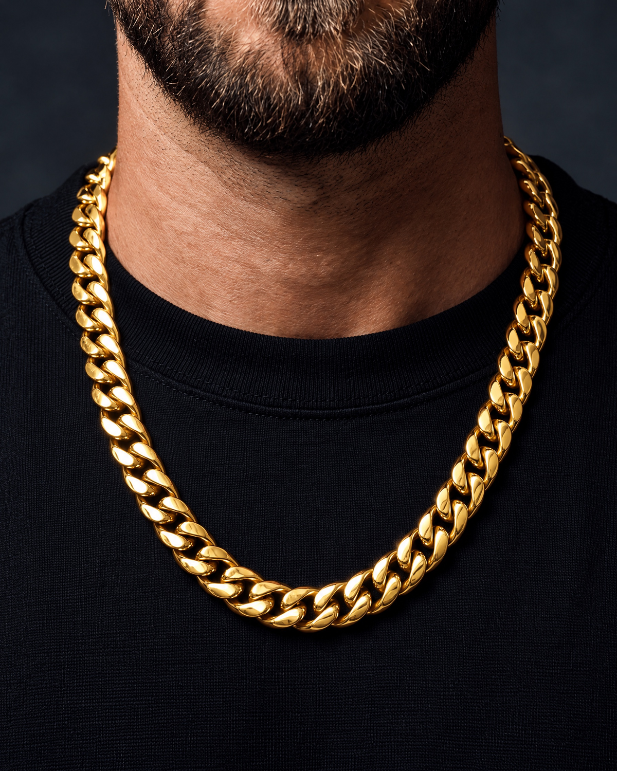 CLEAN BOXED CUBANA CHAIN. - 11MM GOLD - Drippy Amsterdam