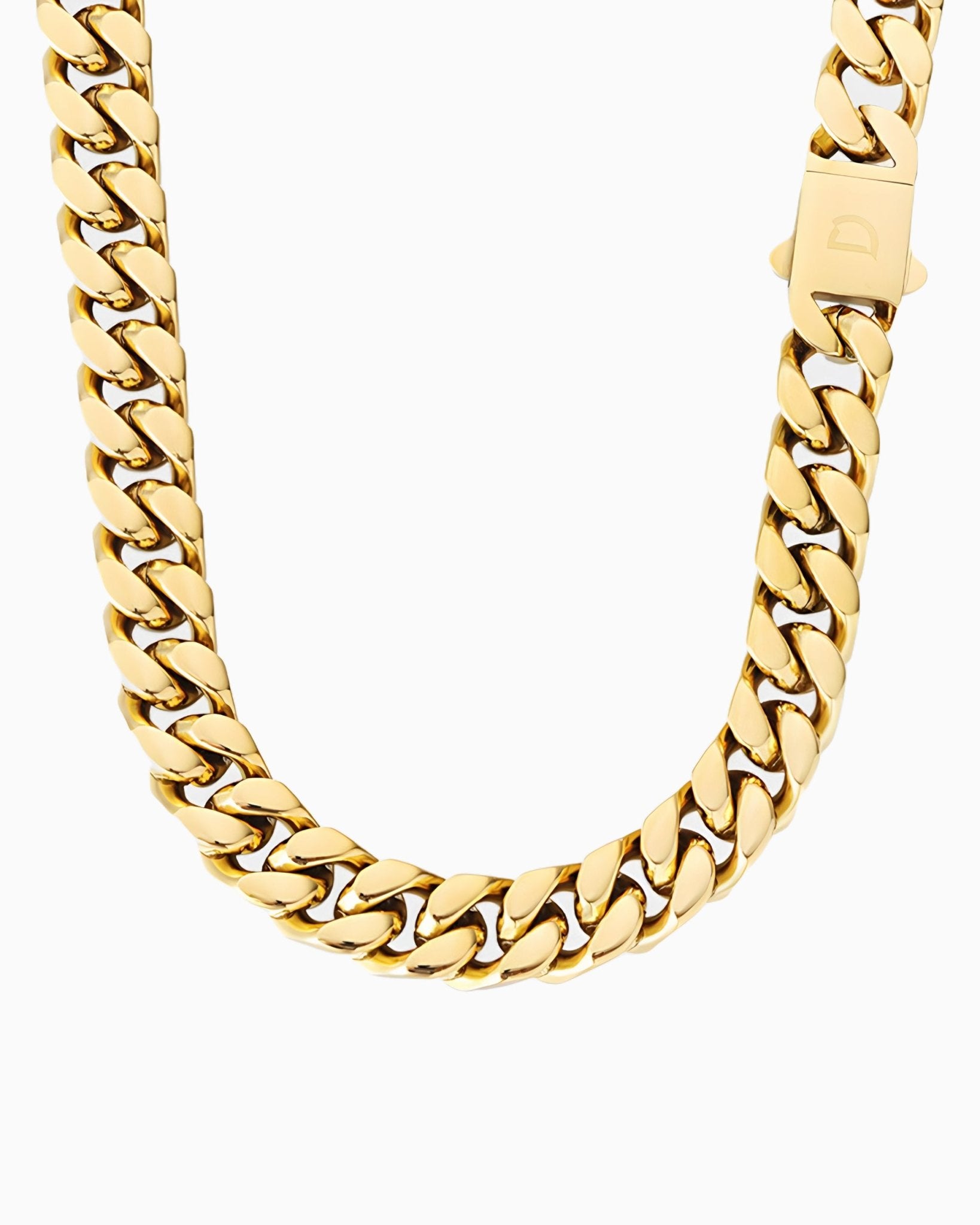 CLEAN BOXED CUBANA CHAIN. - 11MM GOLD - Drippy Amsterdam