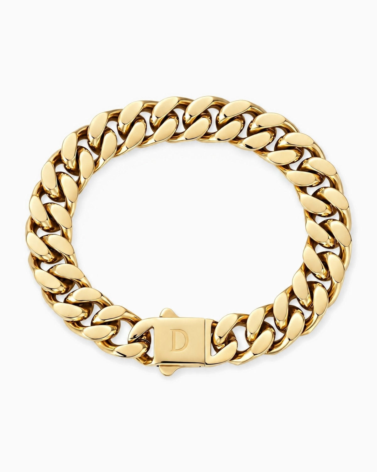 11mm gold Clean Boxed Cubana bracelet