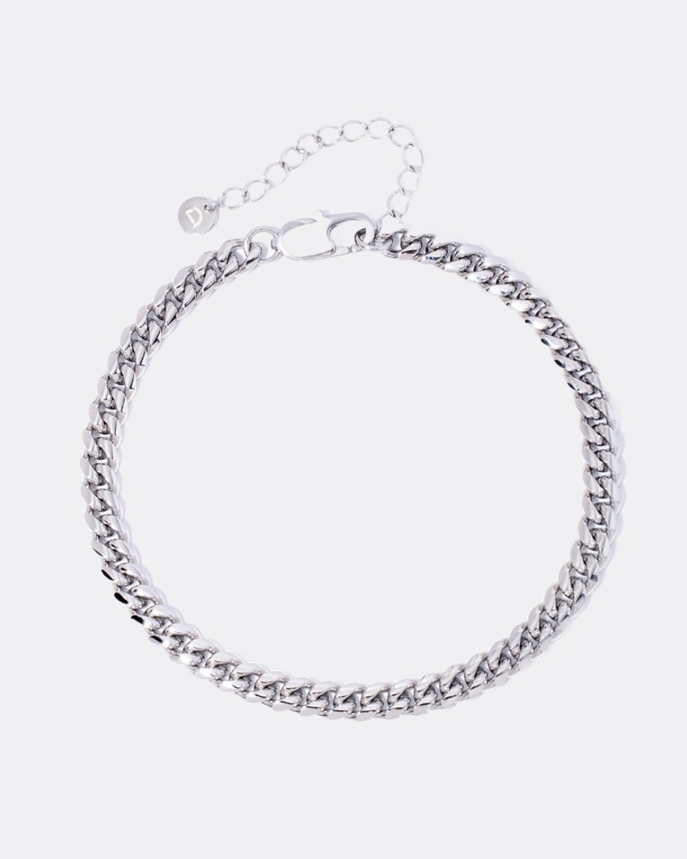 CLEAN CUBAN ANKLET. - 6MM WHITE GOLD - Drippy Amsterdam