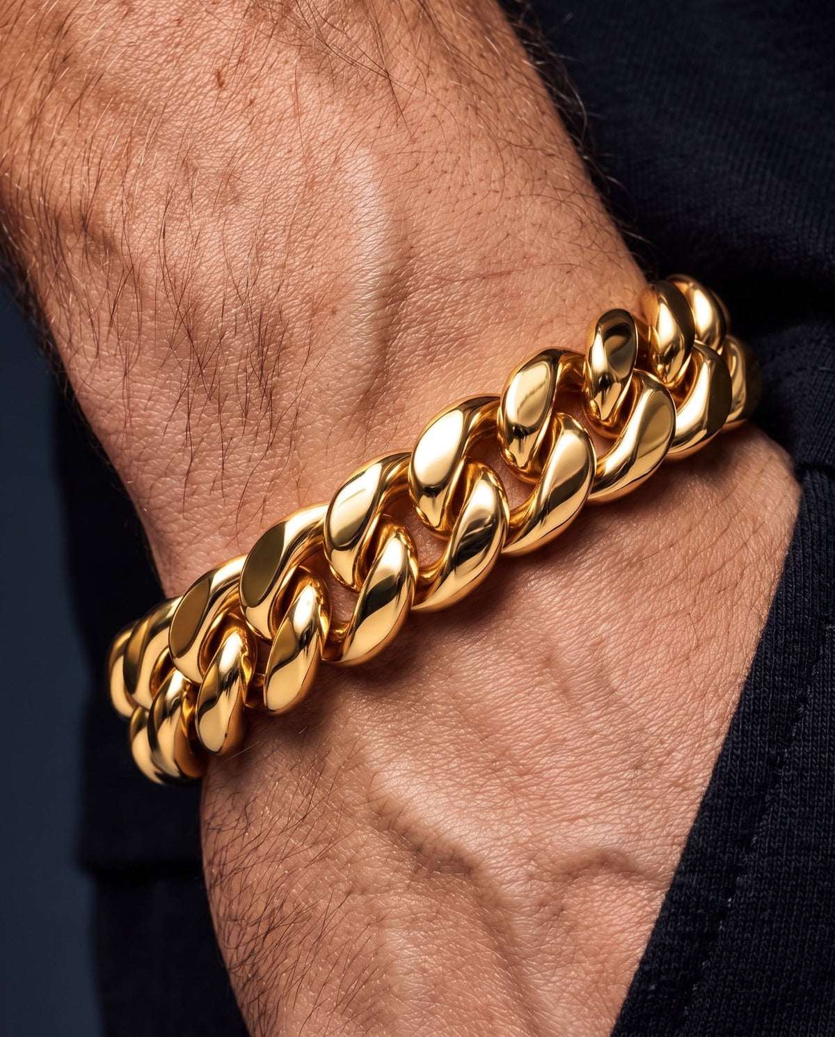 CLEAN CUBANA BRACELET. - 12MM GOLD - Drippy Amsterdam