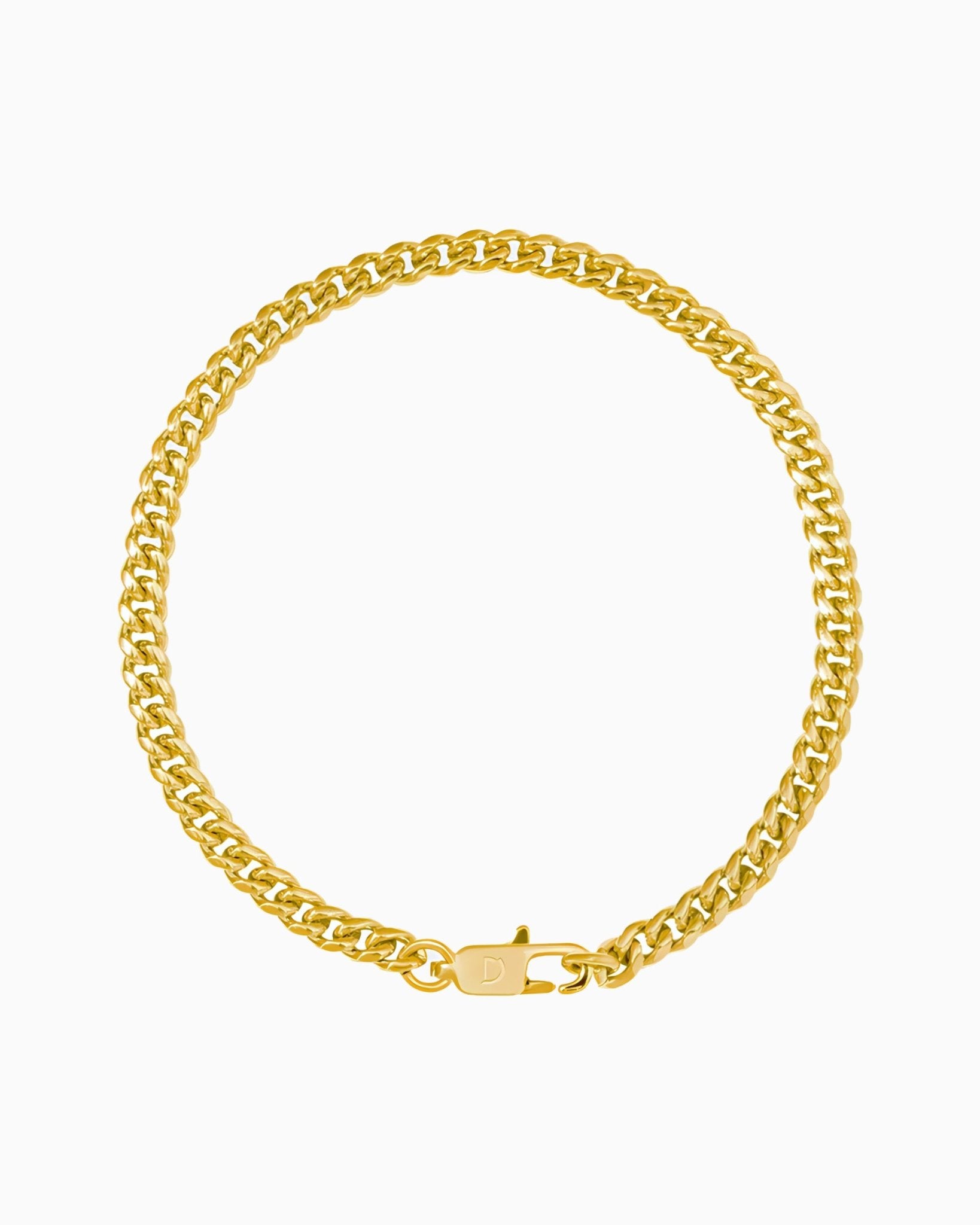 CLEAN CUBANA BRACELET. - 4MM GOLD - Drippy Amsterdam