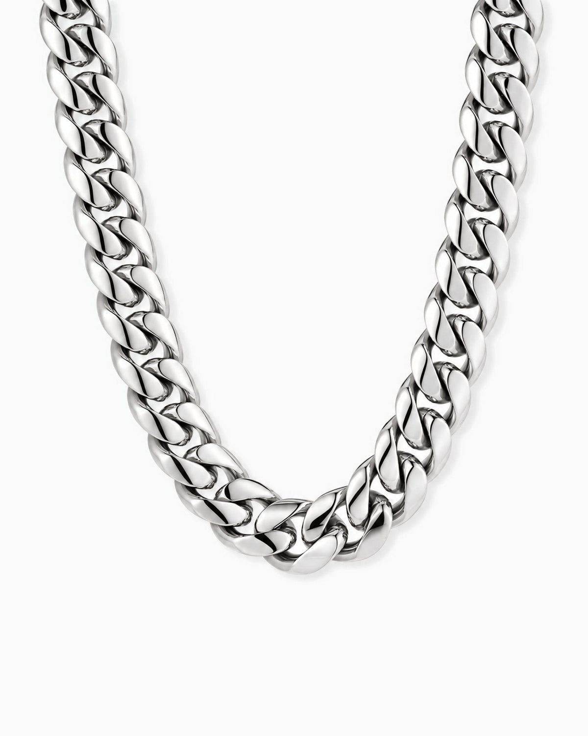 12mm white gold Clean Cubana chain