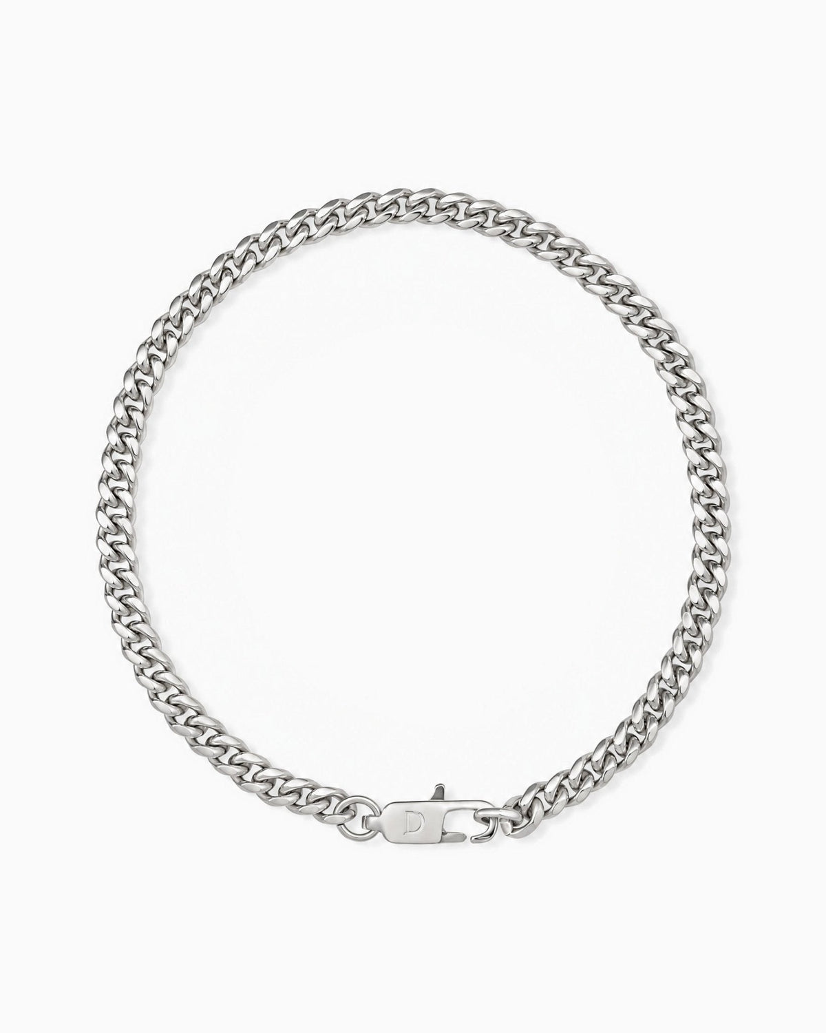 4mm white gold Clean Cubana bracelet