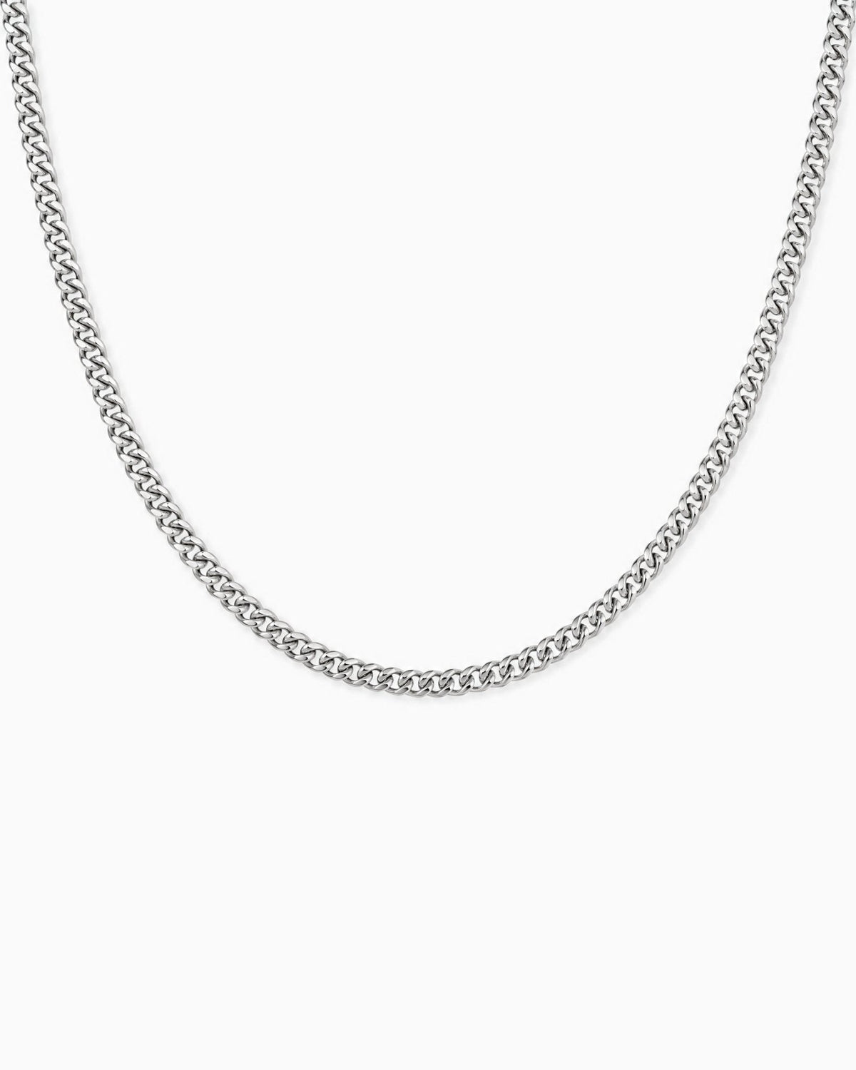 4mm white gold Clean Cubana chain